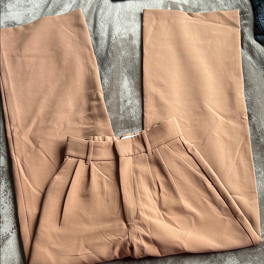 Abercrombie Tailored Wide Leg Pant In Tan